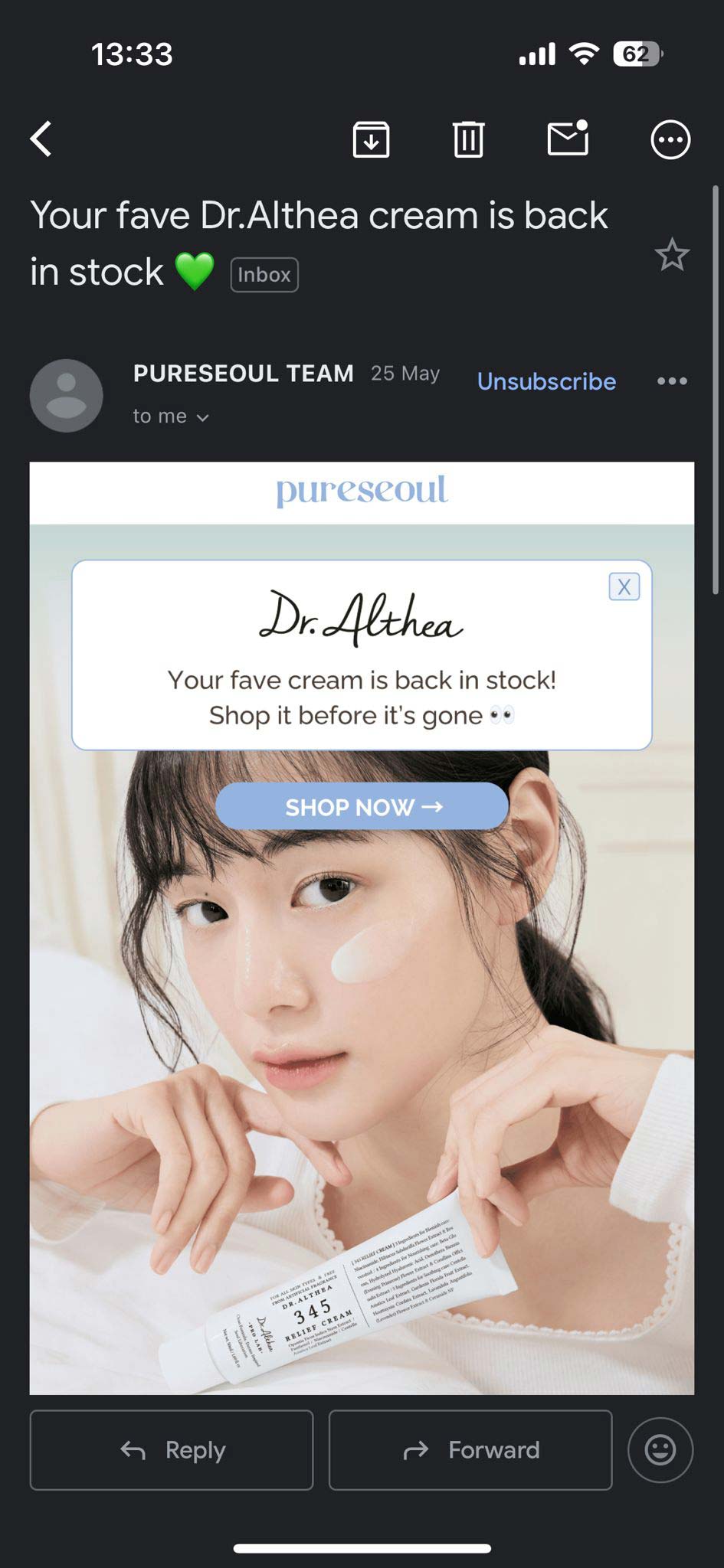 dr althea email screenshot