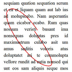 screenshot showing paragraph with river text