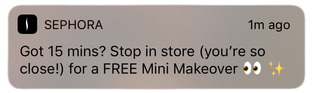 text-image from sephora store