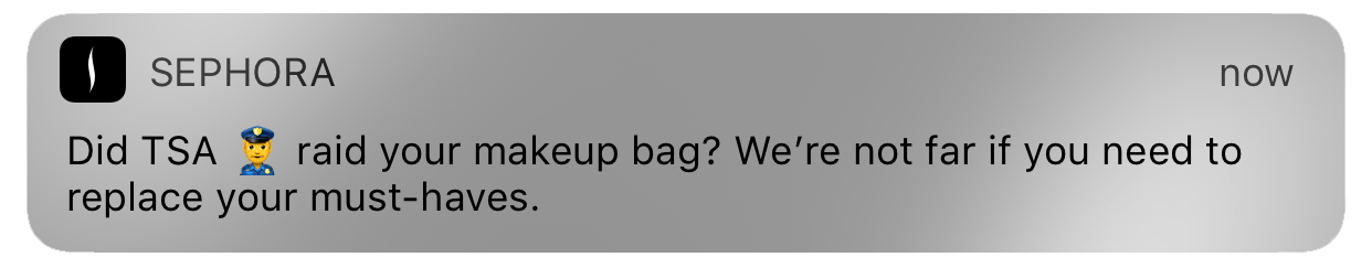 text-image from sephora store