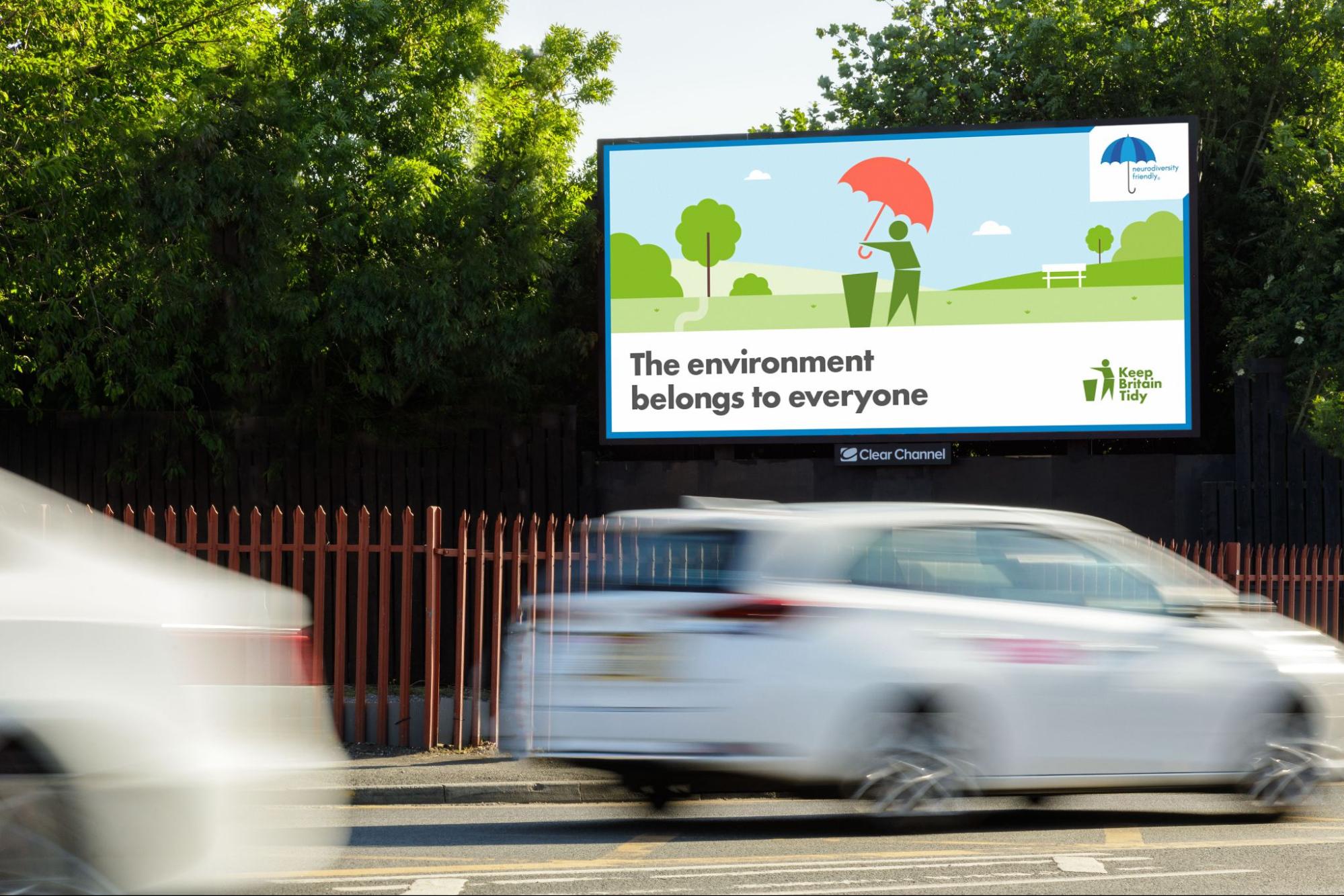 Advertising hoarding with Keep Britain Tidy campaign ad