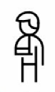 Icon portraying a person with an arm injury