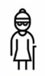 Icon portraying a person with cataract
