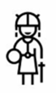 Icon portraying a person with a heavy accent