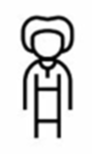 Icon portraying a person with laryngitis